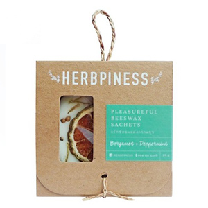 Herbpiness Beeswax Sachets Bergamot & Peppermint Essence