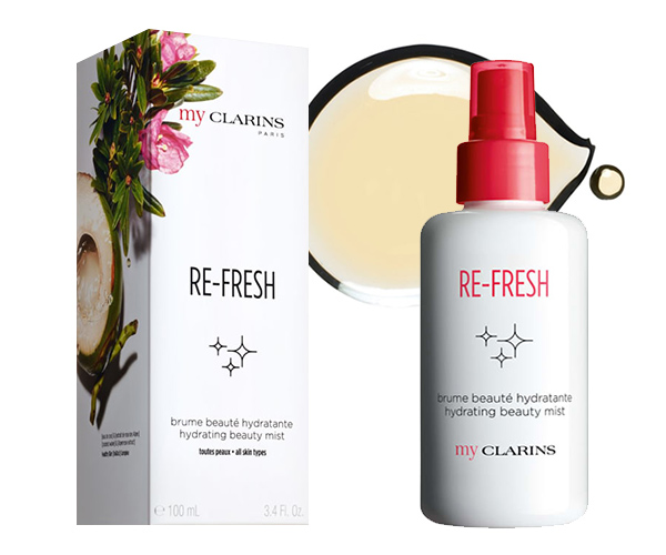 my CLARINS RE-FRESH Hydrating Beauty Mist