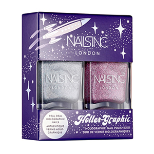 Nails inc Holler-Graphic Holographic Nail Polish Duo (Limited Edition)