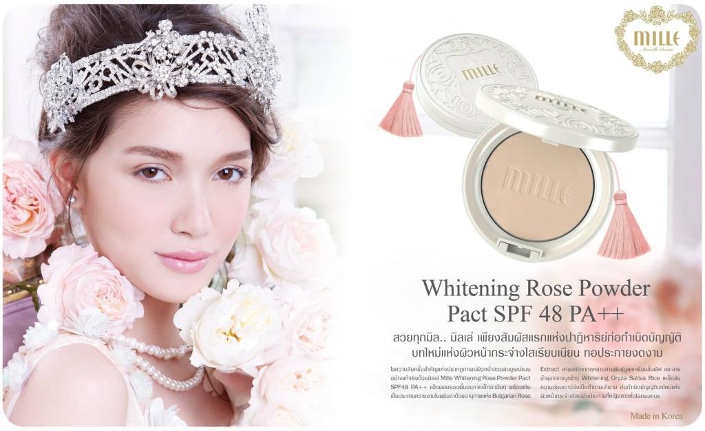 mille whitening rose bb powder pact