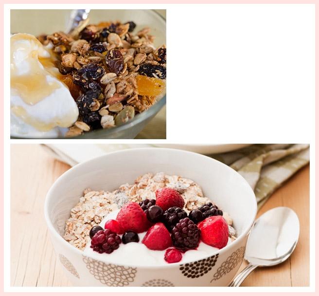 เมนูที่ 1 muesli and yoghurt