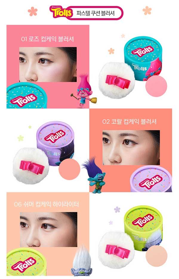 บลัชออน THEFACESHOP Lovely Meex Pastel Cushion Blusher (Troll)