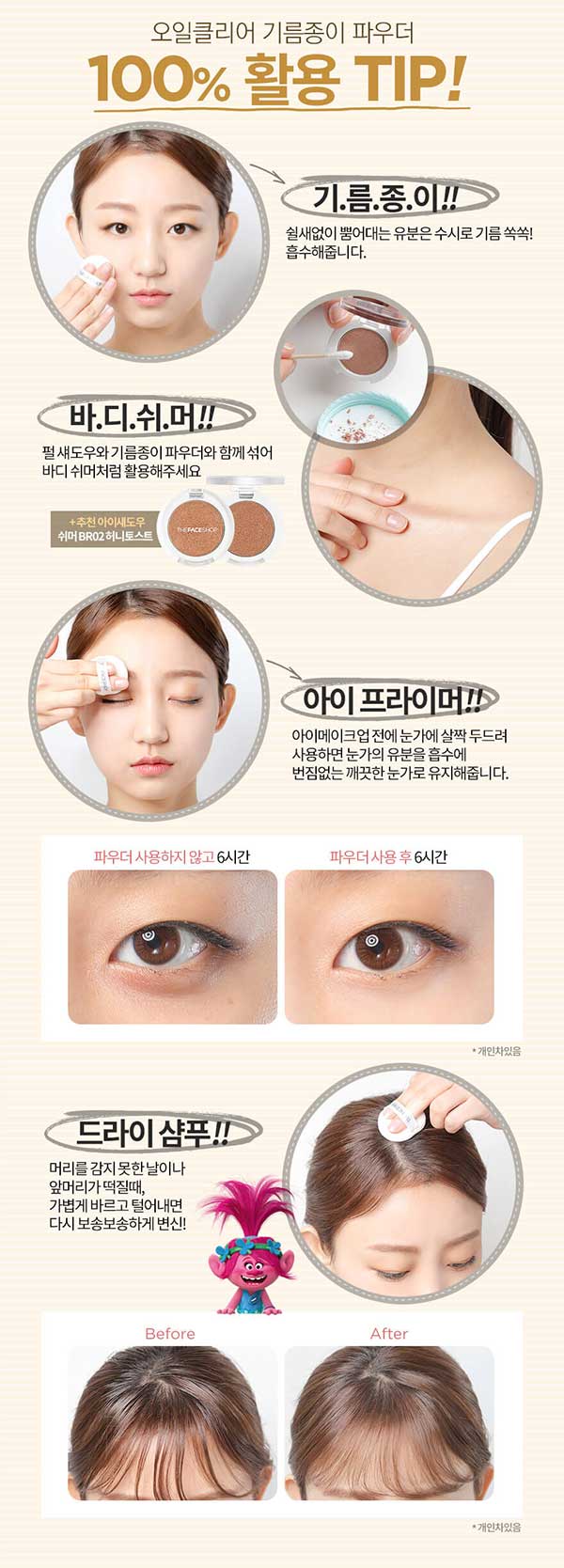 แป้งฝุ่นเอนกประสงค์ THEFACESHOP Oil Clear Blotting Powder (Troll)