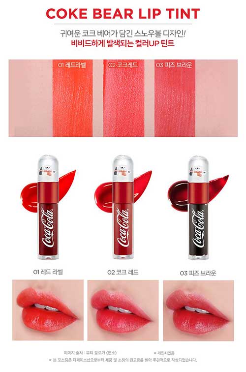 ลิปทินท์ THEFACESHOP TFS Coke Bear Tint